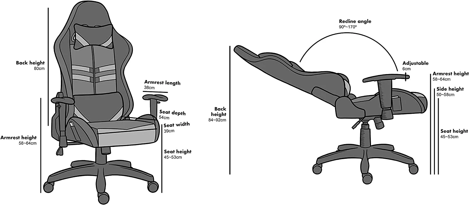 VIRIBUS X1 Office Gaming Chair With 12-Colour LED Light, Black 3 VIRIBUS X1 Office Gaming Chair With 12-Colour LED Light, Black - Image 3