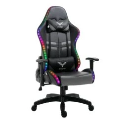 VIRIBUS X1 Office Gaming Chair With 12-Colour LED Lights, Black And Grey