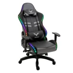 VIRIBUS X1 Office Gaming Chair With 12-Colour LED Lights, Black And Grey -Daals Store MO92GREY WB5