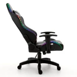 VIRIBUS X1 Office Gaming Chair With 12-Colour LED Lights, Black And Grey -Daals Store MO92GREY WB6