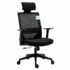 Joni High Back Mesh Office Chair With Headrest In Black -Daals Store MO96BLACK WB1