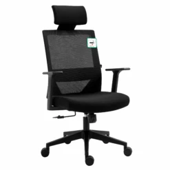 Joni High Back Mesh Office Chair With Headrest In Black