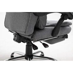 Executive Reclining Desk Chair With Footrest, Headrest And Lumbar Cushion Support, Grey Fabric 18 Executive Reclining Desk Chair With Footrest, Headrest And Lumbar Cushion Support, Grey Fabric -Daals Store MR34GREY detail2