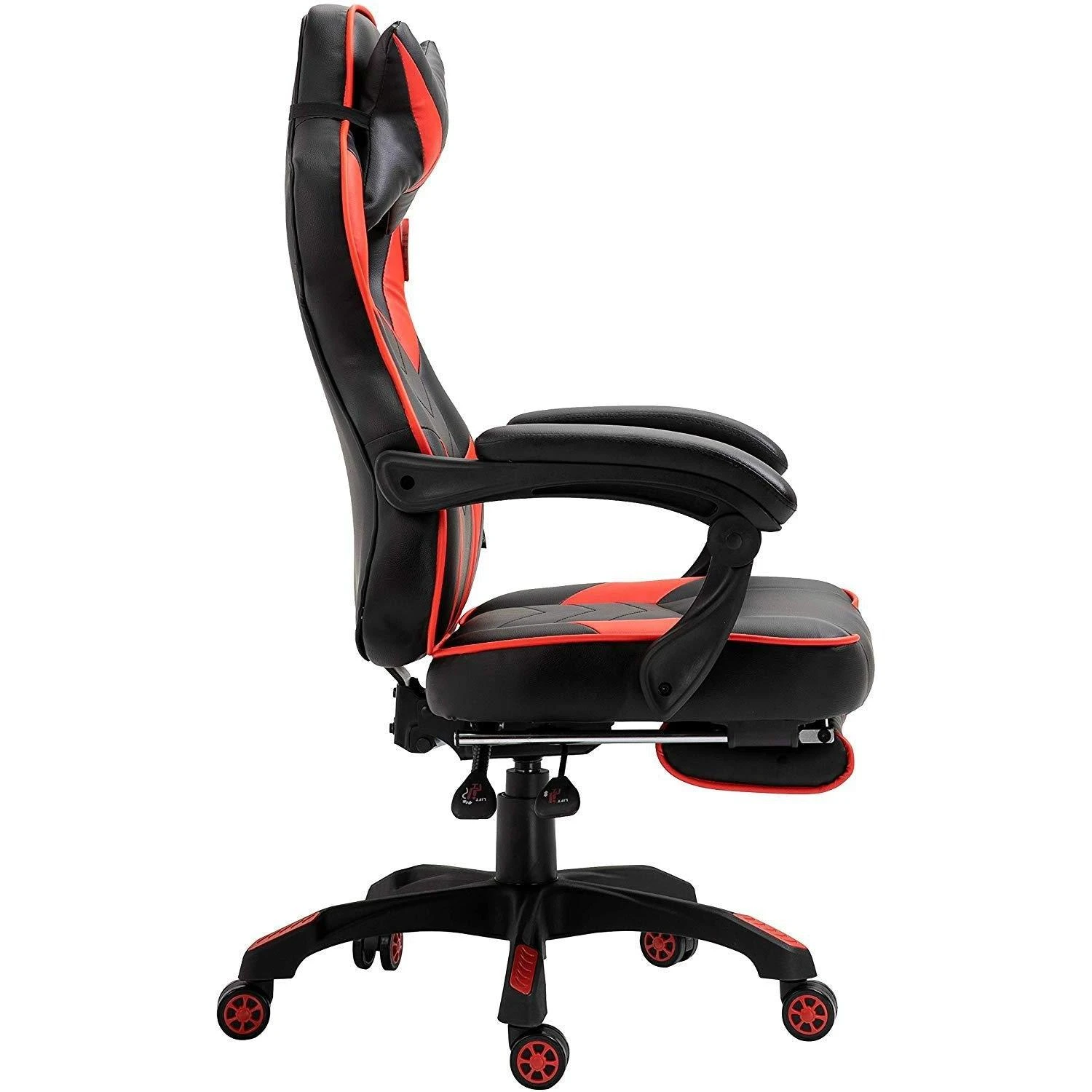 Cherry Tree Furniture High Back Recliner Gaming Chair With Cushion & Retractable Footrest Black & Red 5 Cherry Tree Furniture High Back Recliner Gaming Chair With Cushion & Retractable Footrest Black & Red - Image 5