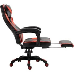 Cherry Tree Furniture High Back Recliner Gaming Chair With Cushion & Retractable Footrest Black & Red 15 Cherry Tree Furniture High Back Recliner Gaming Chair With Cushion & Retractable Footrest Black & Red -Daals Store MR82RED WB6