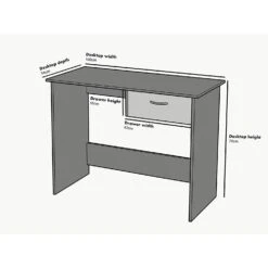 Cherry Tree Furniture MERV Computer Desk Home Office Desk With Drawer Walnut & White Colour 11 Cherry Tree Furniture MERV Computer Desk Home Office Desk With Drawer Walnut & White Colour -Daals Store NOA 46 CHART 1