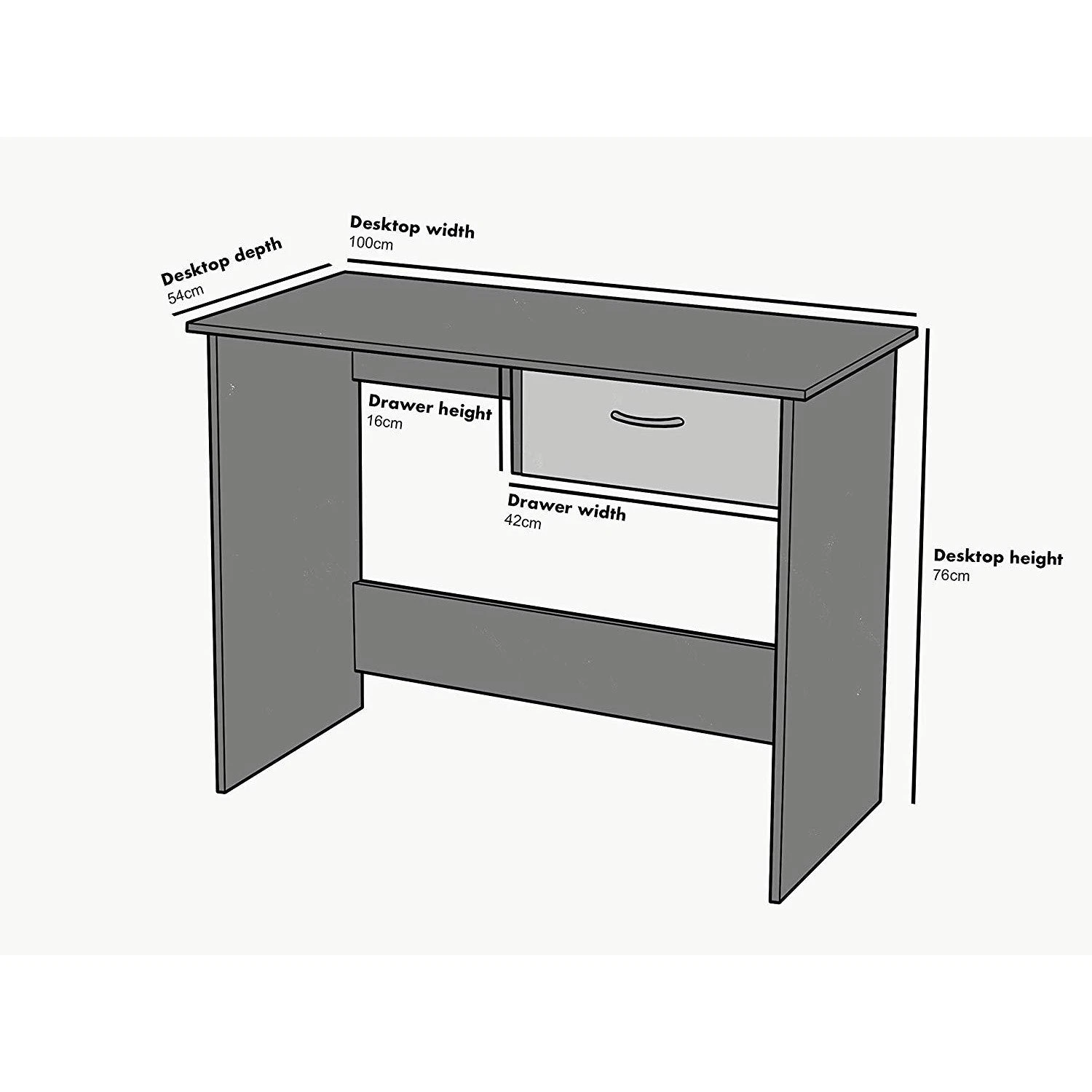 Cherry Tree Furniture MERV Computer Desk Home Office Desk With Drawer Walnut & White Colour 6 Cherry Tree Furniture MERV Computer Desk Home Office Desk With Drawer Walnut & White Colour - Image 6
