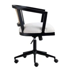 Lucia Natural Cane Swivel Desk Chair 17 Lucia Natural Cane Swivel Desk Chair -Daals Store OCH 035 BLACK BEIGEFAB WB3