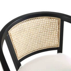 Lucia Natural Cane Swivel Desk Chair 20 Lucia Natural Cane Swivel Desk Chair -Daals Store OCH 035 BLACK BEIGEFAB detail1