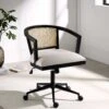Lucia Natural Cane Swivel Desk Chair 27 Lucia Natural Cane Swivel Desk Chair -Daals Store OCH 035 BLACK BEIGEFAB main