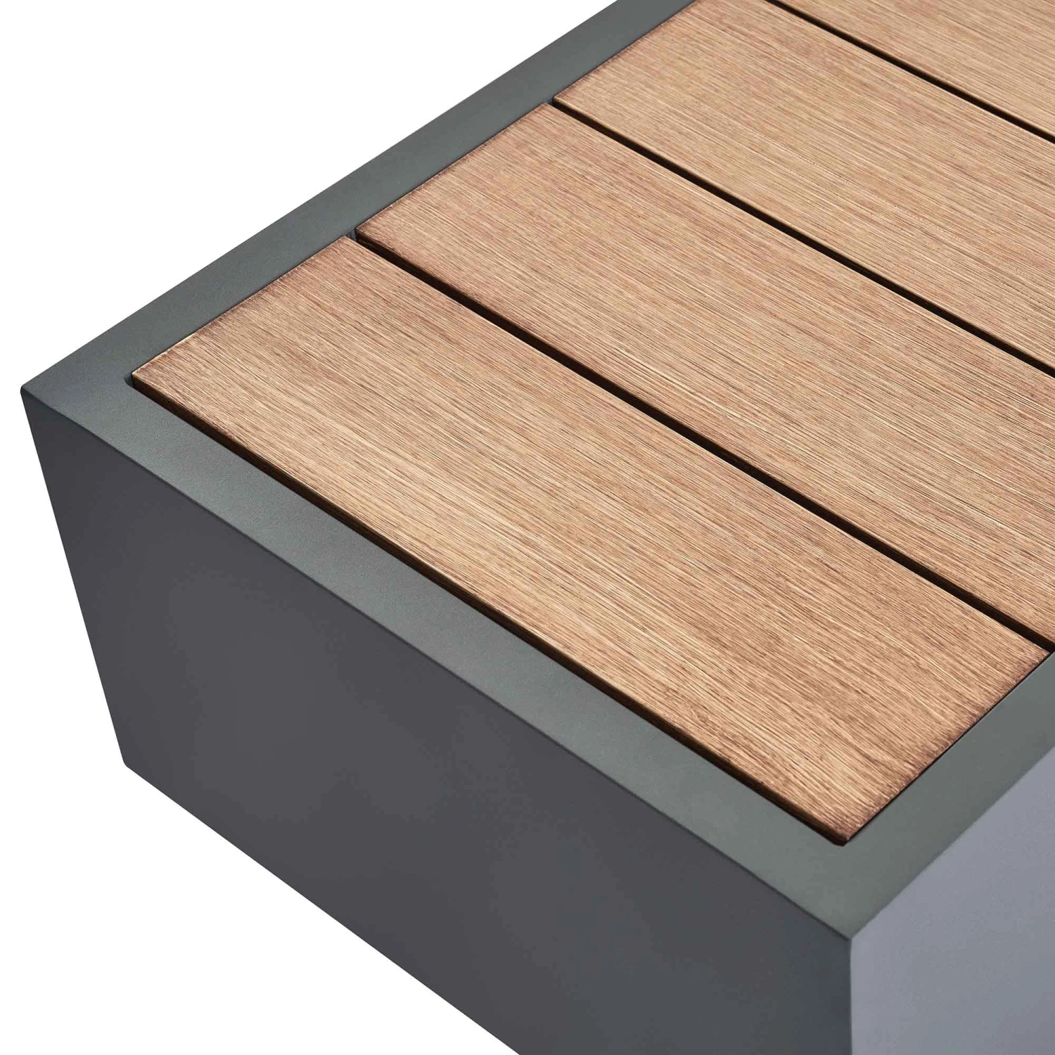 Jardin Aluminium Outdoor Side Table in Granite β Hand-Brushed Wood Effect Slatted Low Coffee Table 6 Jardin Aluminium Outdoor Side Table in Granite β Hand-Brushed Wood Effect Slatted Low Coffee Table - Image 6