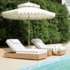 Jardin Aluminium Outdoor Sun Lounger Set, Natural With Blue Stripes