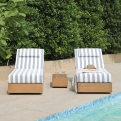 Jardin Aluminium Outdoor Sun Lounger Set, Natural With Blue Stripes 15 Jardin Aluminium Outdoor Sun Lounger Set, Natural With Blue Stripes -Daals Store OD ALU1 NAT BLUESTRIPE SUNLG SET scene2