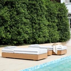 Jardin Aluminium Outdoor Sun Lounger Set, Natural With Blue Stripes 18 Jardin Aluminium Outdoor Sun Lounger Set, Natural With Blue Stripes -Daals Store OD ALU1 NAT BLUESTRIPE SUNLG SET scene5