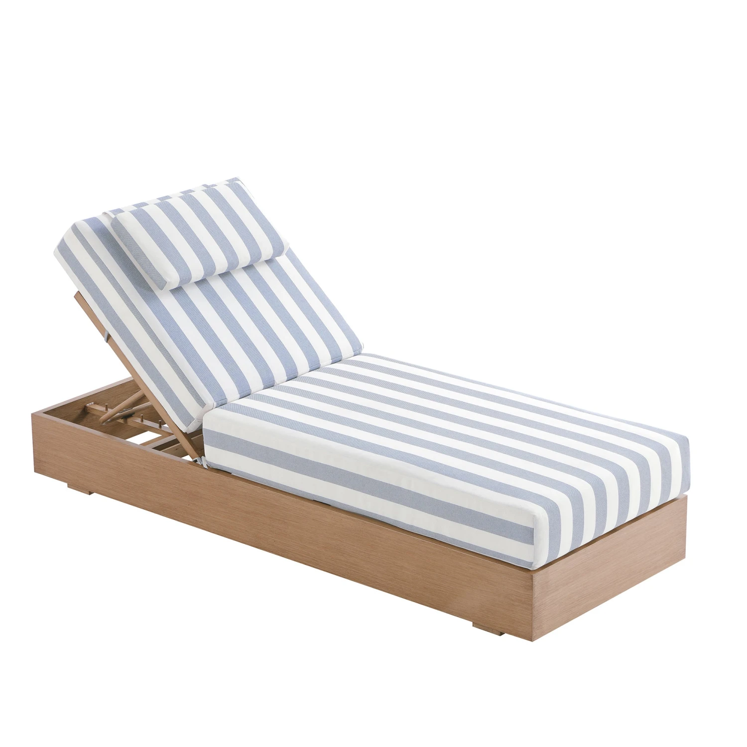 Jardin Aluminium Outdoor Sun Lounger, Natural With Blue Stripes 7 Jardin Aluminium Outdoor Sun Lounger, Natural With Blue Stripes - Image 7