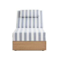 Jardin Aluminium Outdoor Sun Lounger, Natural With Blue Stripes 22 Jardin Aluminium Outdoor Sun Lounger, Natural With Blue Stripes -Daals Store OD ALU1 NAT BLUESTRIPE SUNLG WB2