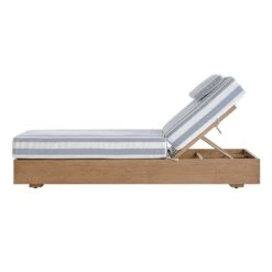 Jardin Aluminium Outdoor Sun Lounger, Natural With Blue Stripes 23 Jardin Aluminium Outdoor Sun Lounger, Natural With Blue Stripes -Daals Store OD ALU1 NAT BLUESTRIPE SUNLG WB3
