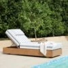 Jardin Aluminium Outdoor Sun Lounger, Natural With Blue Stripes