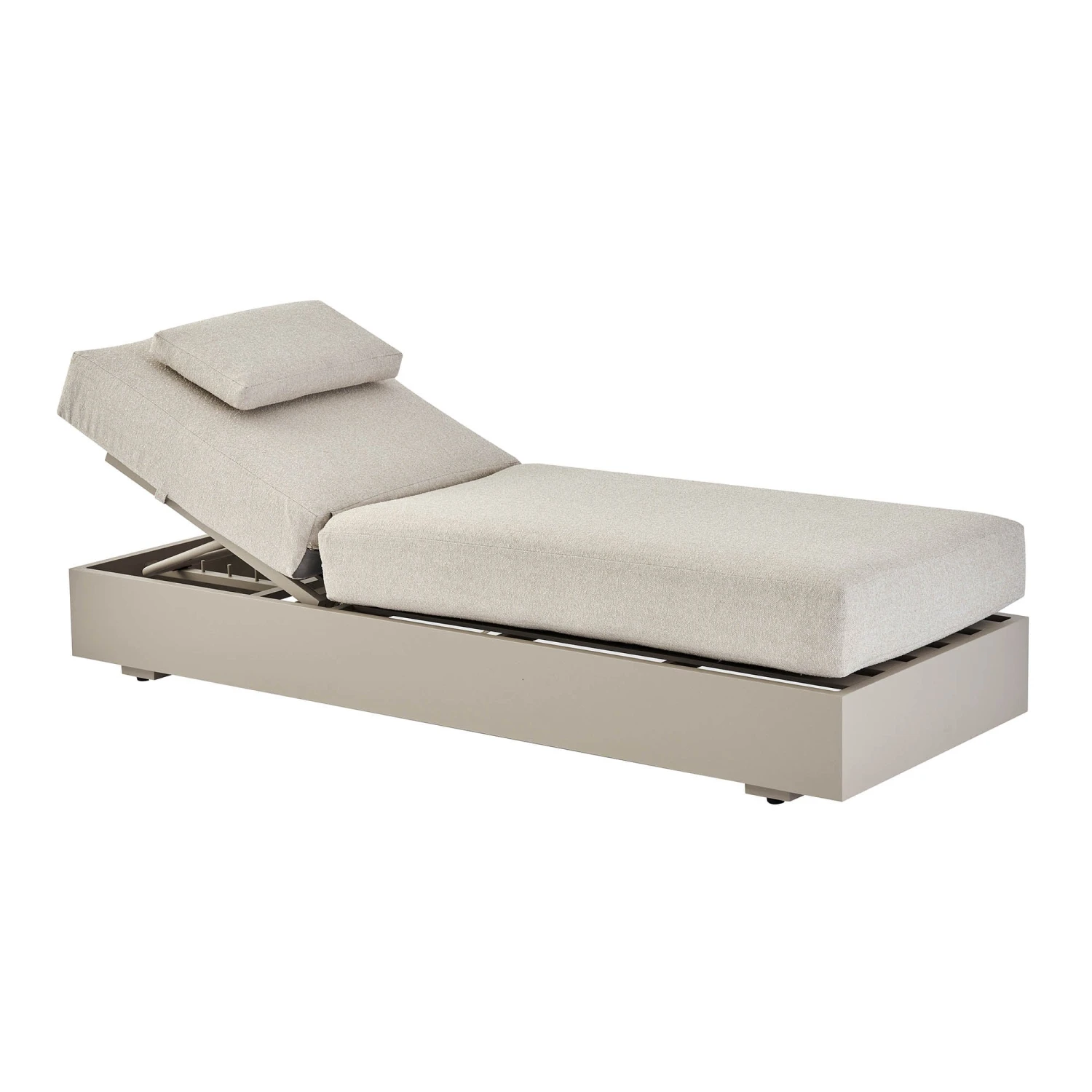 Jardin Aluminium Outdoor Sun Lounger in Pumice β Beige Boucle Cushion & 5-Level Adjustable Reclining Bed 2 Jardin Aluminium Outdoor Sun Lounger in Pumice β Beige Boucle Cushion & 5-Level Adjustable Reclining Bed - Image 2