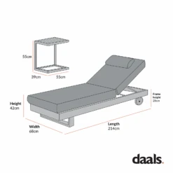 Montrose Aluminium Outdoor Sun Lounger Set, Brushed Silver Oak 14 Montrose Aluminium Outdoor Sun Lounger Set, Brushed Silver Oak -Daals Store OD ALU2 SUNLG SET CHART