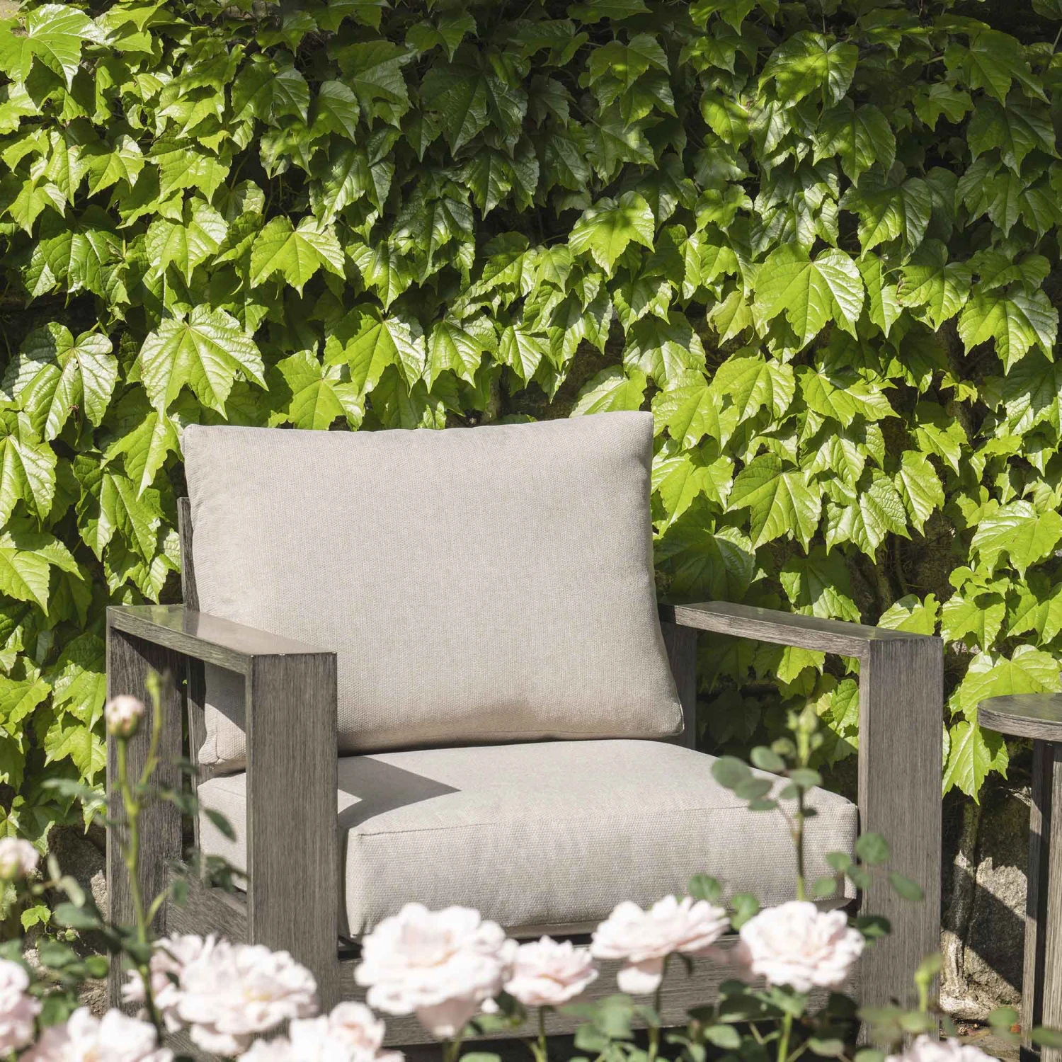 Montrose Aluminium Bistro Set With Side Table, Brushed Silver Oak 3 Montrose Aluminium Bistro Set With Side Table, Brushed Silver Oak - Image 3