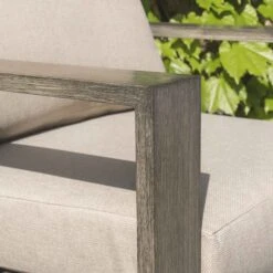 Montrose Aluminium Bistro Set With Side Table, Brushed Silver Oak 16 Montrose Aluminium Bistro Set With Side Table, Brushed Silver Oak -Daals Store OD ALU2 WGREY BISTR scene3