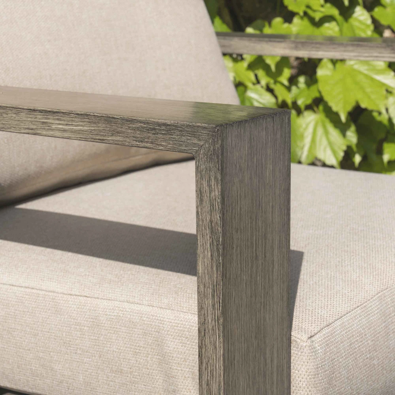 Montrose Aluminium Bistro Set With Side Table, Brushed Silver Oak 4 Montrose Aluminium Bistro Set With Side Table, Brushed Silver Oak - Image 4