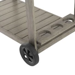 Montrose Brushed Silver Oak Aluminium Outdoor Bar Cart with Removable Tray -Daals Store OD ALU2 WGREY CART detail2