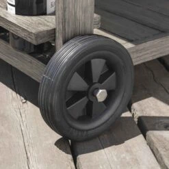 Montrose Brushed Silver Oak Aluminium Outdoor Bar Cart with Removable Tray -Daals Store OD ALU2 WGREY CART scene3