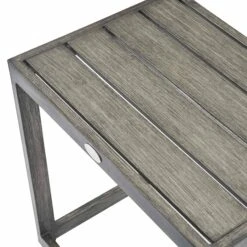 Montrose Aluminium Outdoor C-Side Table – Brushed Silver Oak Finish Garden Furniture -Daals Store OD ALU2 WGREY STB detail1