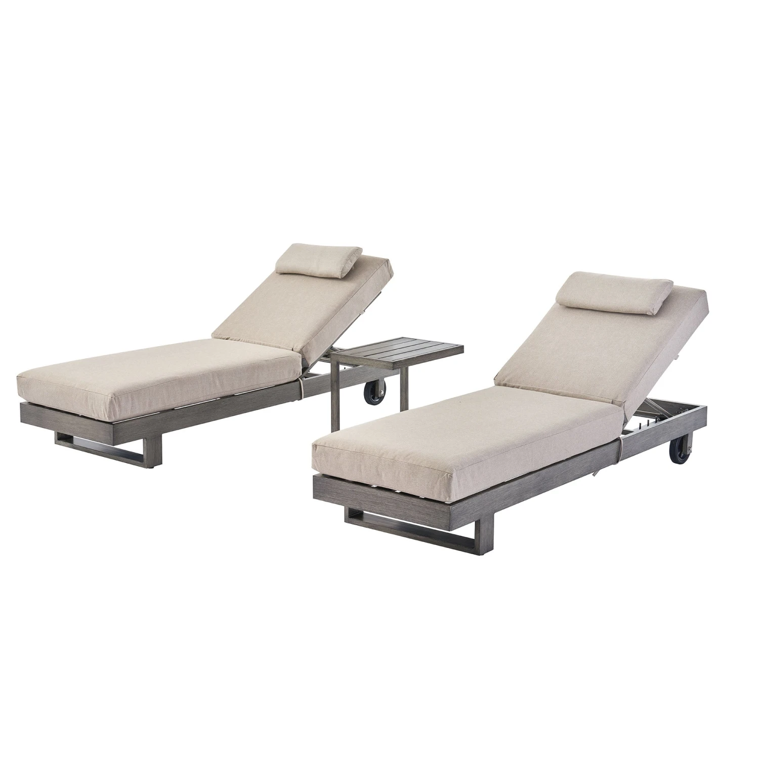 Montrose Aluminium Outdoor Sun Lounger Set, Brushed Silver Oak 4 Montrose Aluminium Outdoor Sun Lounger Set, Brushed Silver Oak - Image 4