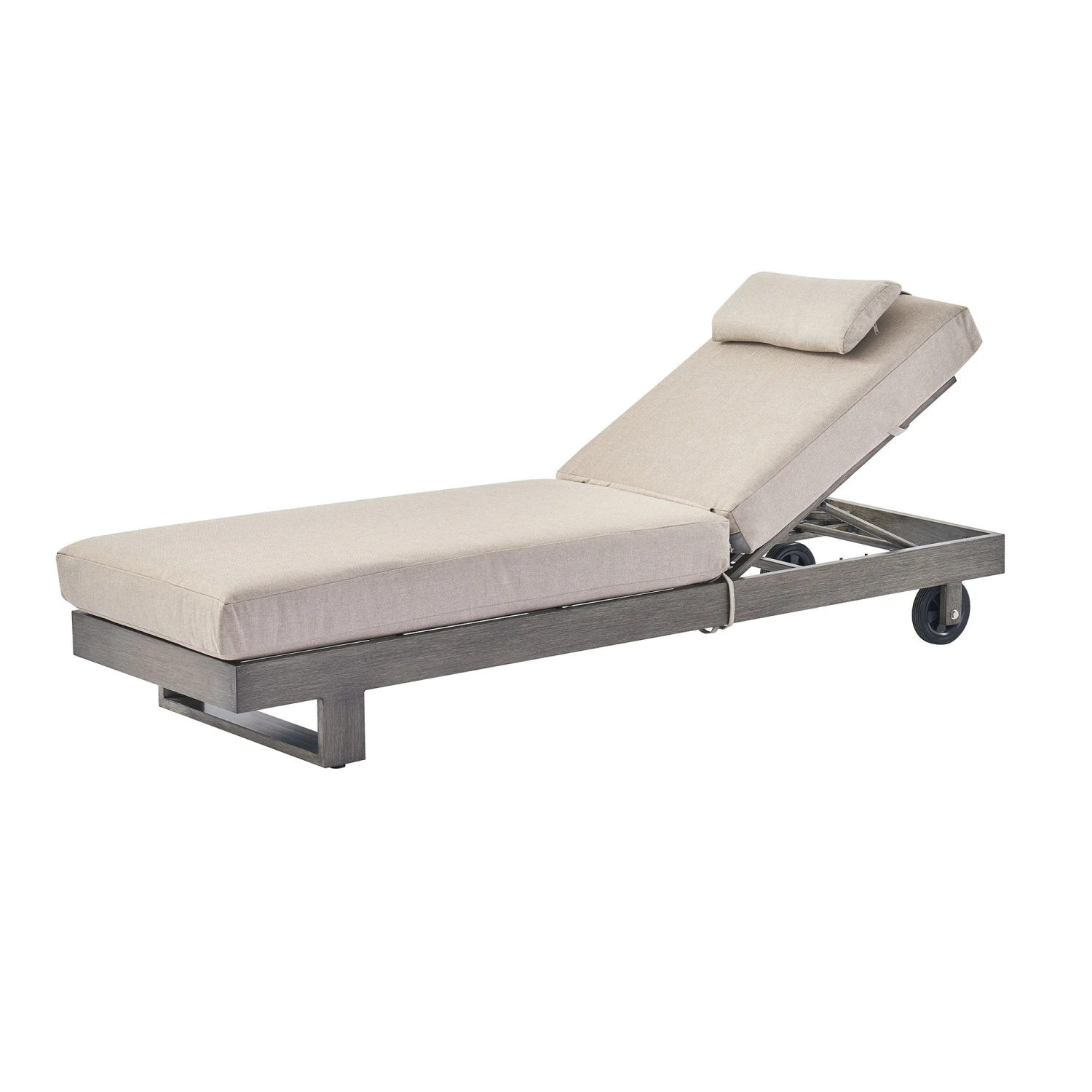 Montrose Aluminium Outdoor Sun Lounger, Brushed Silver Oak 3 Montrose Aluminium Outdoor Sun Lounger, Brushed Silver Oak - Image 3