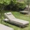 Montrose Aluminium Outdoor Sun Lounger, Brushed Silver Oak -Daals Store OD ALU2 WGREY SUNLG main