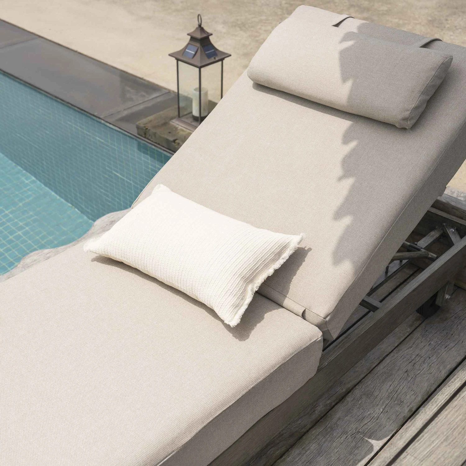 Montrose Aluminium Outdoor Sun Lounger, Brushed Silver Oak 2 Montrose Aluminium Outdoor Sun Lounger, Brushed Silver Oak - Image 2