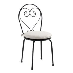 Haymes Dark Grey and Beige - Scrolled Metalwork 3-Piece Indoor & Outdoor Bistro Set -Daals Store OD BISTR 1067 BEIGE detail1