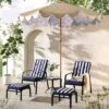 Champneys 2-Seater Steel And Fabric Outdoor Reclining Bistro Set With Stool, Blue 21 Champneys 2-Seater Steel And Fabric Outdoor Reclining Bistro Set With Stool, Blue -Daals Store OD BISTR 1069 BLUE main