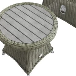 Hampshire 2-Seater Round Wicker Reclining Bistro Set With Stools, Desert Sage -Daals Store OD BISTR 108 GREEN detail4