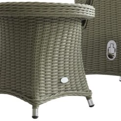 Hampshire 2-Seater Round Wicker Reclining Bistro Set With Stools, Desert Sage -Daals Store OD BISTR 108 GREEN detail5