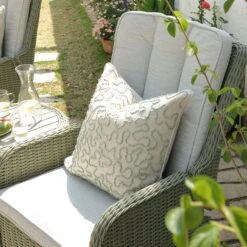 Hampshire 2-Seater Round Wicker Reclining Bistro Set With Stools, Desert Sage -Daals Store OD BISTR 108 GREEN scene7