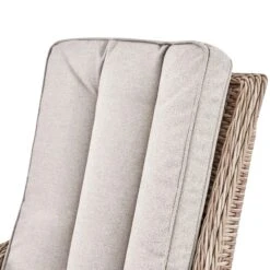 Hampshire 2-Seater Natural Round Wicker Reclining Bistro Set with Stools and Wood-Effect Side Table -Daals Store OD BISTR 108 NAT detail1