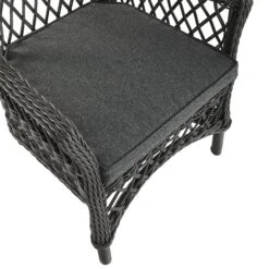 Willowbrook Dark Grey Lattice Weave Rattan Bistro Set – 3-Piece All-Weather Garden Dining Set -Daals Store OD BISTR 2987 GREY detail4