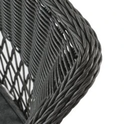 Willowbrook Dark Grey Lattice Weave Rattan Bistro Set – 3-Piece All-Weather Garden Dining Set -Daals Store OD BISTR 2987 GREY detail5