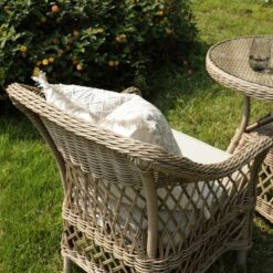 Willowbrook Natural Lattice Weave Rattan Bistro Set - 3-Piece All-Weather Garden Furniture -Daals Store OD BISTR 2987 NAT scene6