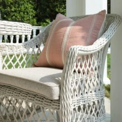 Willowbrook White Lattice Weave Rattan Bistro Set β 3-Piece Outdoor Garden Dining Set 13 Willowbrook White Lattice Weave Rattan Bistro Set β 3-Piece Outdoor Garden Dining Set -Daals Store OD BISTR 2987 WHITE scene4