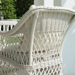 Willowbrook White Lattice Weave Rattan Bistro Set β 3-Piece Outdoor Garden Dining Set 14 Willowbrook White Lattice Weave Rattan Bistro Set β 3-Piece Outdoor Garden Dining Set -Daals Store OD BISTR 2987 WHITE scene5