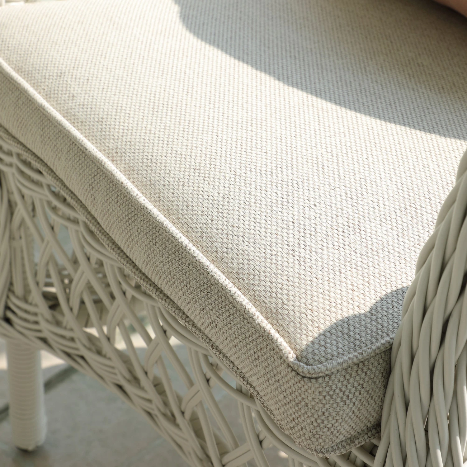 Willowbrook White Lattice Weave Rattan Bistro Set β 3-Piece Outdoor Garden Dining Set 8 Willowbrook White Lattice Weave Rattan Bistro Set β 3-Piece Outdoor Garden Dining Set - Image 8