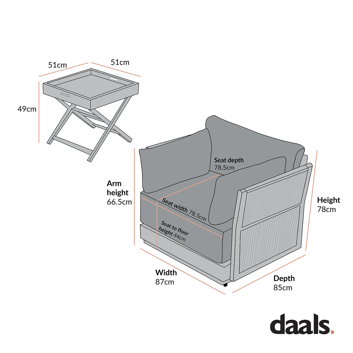 Pedra Rope And Aluminium Outdoor Bistro Set, Grey 6 Pedra Rope And Aluminium Outdoor Bistro Set, Grey - Image 6