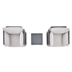 Pedra Rope And Aluminium Outdoor Bistro Set, Grey 20 Pedra Rope And Aluminium Outdoor Bistro Set, Grey -Daals Store OD BISTR 5050 GREY WB4