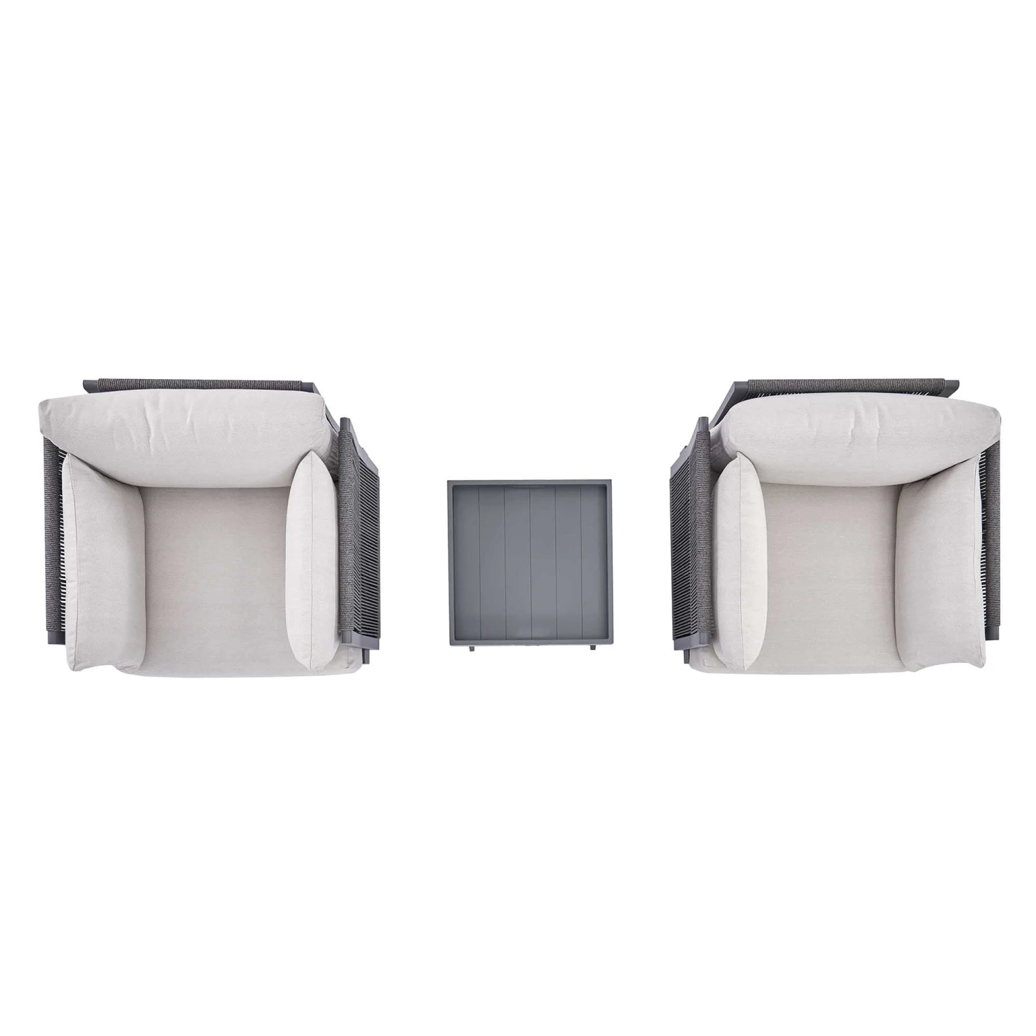 Pedra Rope And Aluminium Outdoor Bistro Set, Grey 8 Pedra Rope And Aluminium Outdoor Bistro Set, Grey - Image 8