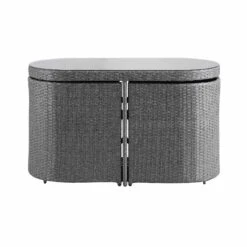 Granchester Dark Grey Rattan Balcony Bistro Set - Space-Saving Nesting 3-Piece Garden Furniture 19 Granchester Dark Grey Rattan Balcony Bistro Set - Space-Saving Nesting 3-Piece Garden Furniture -Daals Store OD BISTR 7034 DARKGREY WB2